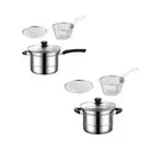 Stainless Steel Saucepan Sauce Pot Ergonomic Handle Stockpot Frying Pan Skillet