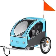 VEVOR Bike Trailer for Toddlers, Kids, Single and Double Seat, Supports up to 60/110 lbs, Tow Behind Foldable Child Bicycle Trailer with Universal Bicycle Coupler, Canopy Carrier with Strong Frame