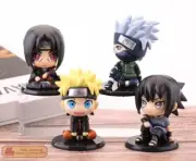 Anime ninja Shippuden Kakashi Sasuke Itachi 4pcs cute Figure Car Decor Toy Gift