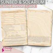 Sunbed Client Record Card Tanning PREMIUM Treatment Consultation A6