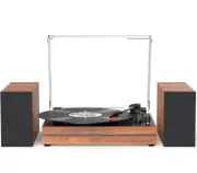seasonlife Record Player for Vinyl with External Speakers, Belt-Drive Turntable