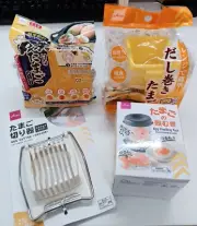 DAISO seasoned egg maker, soup stock rolled egg maker, egg cutter, egg sheller