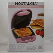 Nostalgia MyMini Sandwich Grilled Cheese Maker / Pink / New In Box