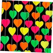 UV Neon Party Decorations Heart-Garland - 39Ft 3D Glow in The Dark Supplies,