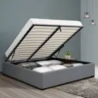 Gas Lift Storage Bed Frame Double Size Mattress Base Platform Wooden Arched Slat
