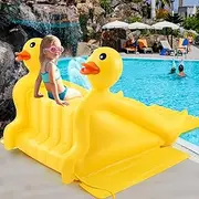 Seenelling 98 Inch Giant Inflatable Duck Pool Slide Large 3D Inflatable Water Slide Water Play Swimming Pool Game Toy for Summer Above Ground Parties Outdoor