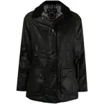 [Barbour] Barbour Wax-coated Buttoned-up Jacket 12 UK BLACK