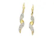 9kt Yellow Gold Silver Infused Swirl Earrings