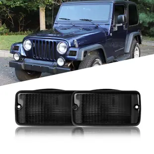 JEEP WRANGLER *HOT* 黑煙汽車前信號停車燈罩適用於吉普牧馬人 TJ 1997-2006