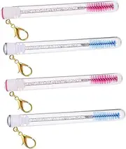 Beavorty Luxury Eyelash Brush Keychain 4pcs Set Stylish Makeup Tools for Women Girls Ladies Durable Easy to Use