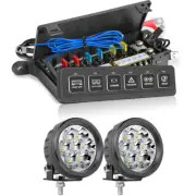 Wireless 6Gang Switch Panel LED Light Bar Circuit Control Box&Round Driving Lamp (for: Subaru)