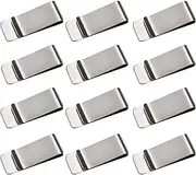 12 Pcs Money Clips for Men - Stainless Steel Cash and Credit Card Holder - Metal Slim Wallet Clip for Minimalist Business Cards (Silver)