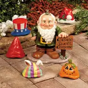 Gnome Greeter with Hats, All Seasons, Home Decor, Figurine, 6 Pieces