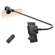Gooseneck Tablet Holder for Kindle Reading in Bed with Page Turner Glossy Black
