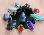 Amazonite & Mix Gemstone 10Pcs Worry Rings Lot/Vintage Style Rings/Gift Love~