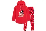 Mickey Mouse Womens/Ladies Borg Pyjama Set (Red) - UTNS6999