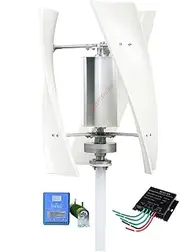 Vertical Maglev Wind Turbine Generator 3000W 220V Wind Turbine Generator with MPPT Hybrid Controller for Home Farm Street Use (White)