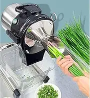Commercial Scallion Cutter, Food Processor, Vegetable Chopper, Electric Food Chopper, 1-5mm Adjustable Thickness, Removable for Cleaning, for Onion Garlic Ginger Chili