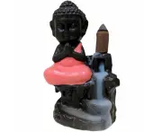 Monk Peach Ceramic Backflow Cone Incense Burner Holder Waterfall Yoga