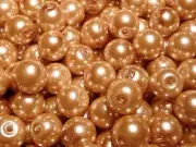 850pc Top Quality Round Glass Pearl Beads 10mm - Sandy Gold BULK WHOLESALE LOT