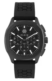 Philipp Plein Mens IP Black 44mm Strap Fashion Watch