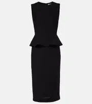 [Max Mara] Max Mara Cosmos peplum jersey midi dress UK 14 black