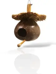 Craft Natural Coconut Shell Bird House Handmade Birdhouse Cage Habitats Parrot