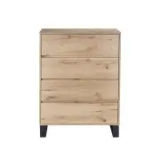 Design Square Wooden Chest Of 4-Drawers Tallboy Storage Cabinet - Natural