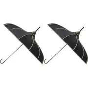 2x LVD Pointe Black Durable On The Go Portable Kids/Childrens Travel Umbrella