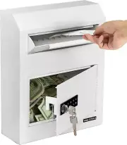 Key Drop Box with Lock, Drop Slot Depository Safe Box Digital Keypad, Money Drop