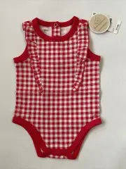 First Impressions, Newborn Seperates, Checkered Cherry Top One Piece, 3-6 Months