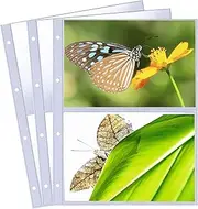 30 Pack Photocard Sleeves, 2 Compartments Photo Sleeves Double-Sided Transparent A4 Binder for Storing Photos Postcards Souvenir Paper (60 Pockets)