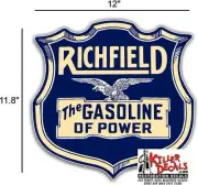 12" EARLY RICHFIELD HI OCTANE GASOLINE OIL VINYL DECAL GAS PUMP LUBSTER