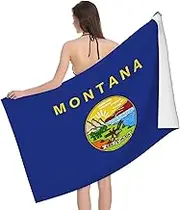 VPPUR Montana State Flag Print Camping Bath Towel 52 x 32 in Soft Highly Absorbent Quick Dry Towels for Bathroom