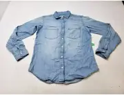 NWT Magellan Outdoors Womens Sz L Pearl Snap Button Up Super Soft Denim outdoor