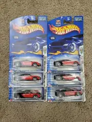 QTY:6 Hot Wheels 2003 No 030 First Edition Bugatti Veyron Black & Red
