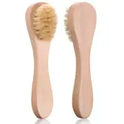 2 Pack Mini Dry Brush, Natural Bristle Small Body Brush, Exfoliating Facial C...