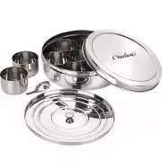 Stainless Steel Spice Box Set of 10 Pieces - 2175 ml Spice Jars & Racks