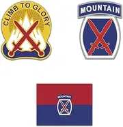 Set of 3 U.S. Army Sticker 10th Mountain Division Decal SSI Military United State Veteran for Car Truck Window Laptop 4 in