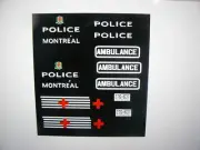 Montreal Canada Police Ambulance Decals, Old School 1:64 two for one money