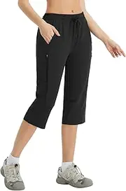 [baleaf] Women's Cropped Trousers Capri Cargo Pants Quick Dry Hiking Outdoor Travel
