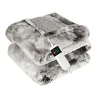 Heated Blanket Electric Throw, Heating Blanket Soft Sherpa Flannel Throw, Hea...