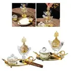 Glass Incense Burner Set SPA Desktop Censer Arabian Incense Burner Holder
