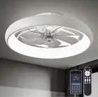 20 in. LED Indoor White Bladeless App Control Low Profile Ceiling Fan with Light