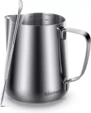 Milk Frothing Pitcher 350ml(12oz) Steaming Pitcher Stainless Steel Milk, Art pen