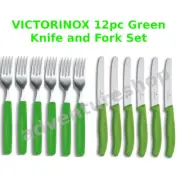 Victorinox set of 12 pcs Steak Knife and Fork Cutlery Set Green