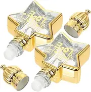 WOFASHPURET 2Pcs Star Shaped Roller Bottles for Essential Oils Glass Containers Portable Travel Perfume Dispenser Easy Refill for Aromatherapy Go Use