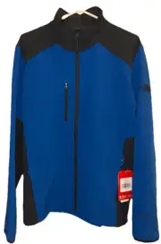 Mens The North Face Tech Stretch Soft Shell Windwall Jacket Blu Asphalt Grey Med