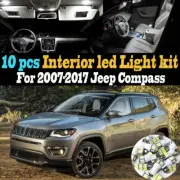 10Pc Super White Car Interior LED Light Kit Package for 2007-2017 Jeep Compass (for: Jeep)