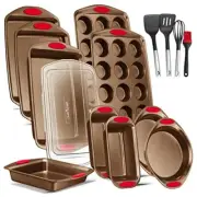 NutriChef NCRRL15GLD 15-Piece Baking Pan Set
